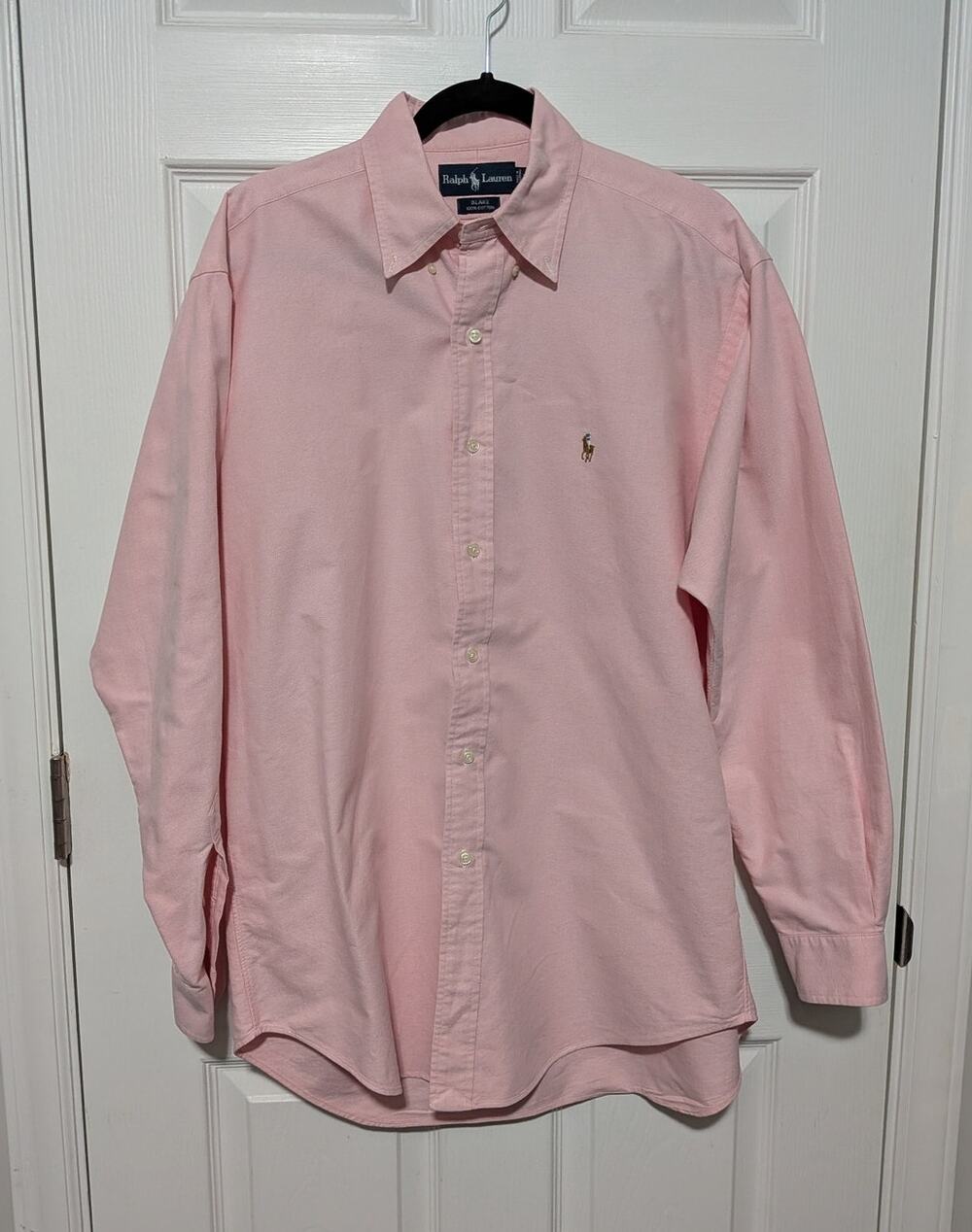 Polo Ralph Lauren Blake Shirt Mens Medium Pink Cotton Long Sleeve Button Down
